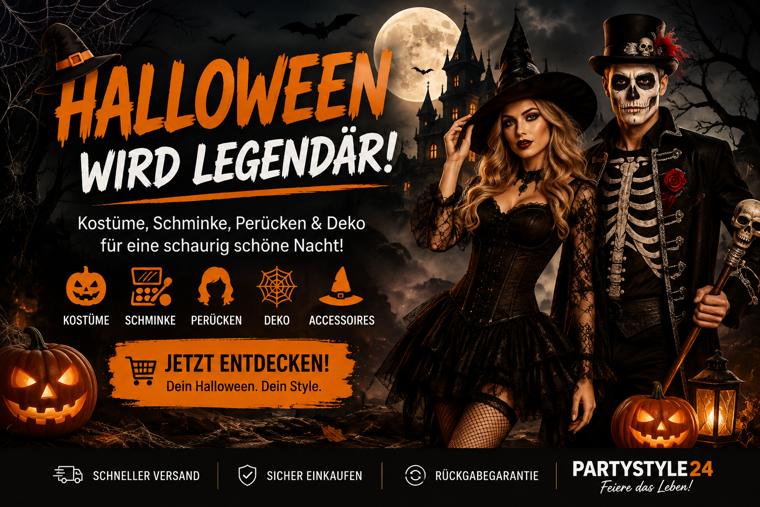 Halloween-Outfit finden: Kostüm, Schminke und Accessoires kombinieren
