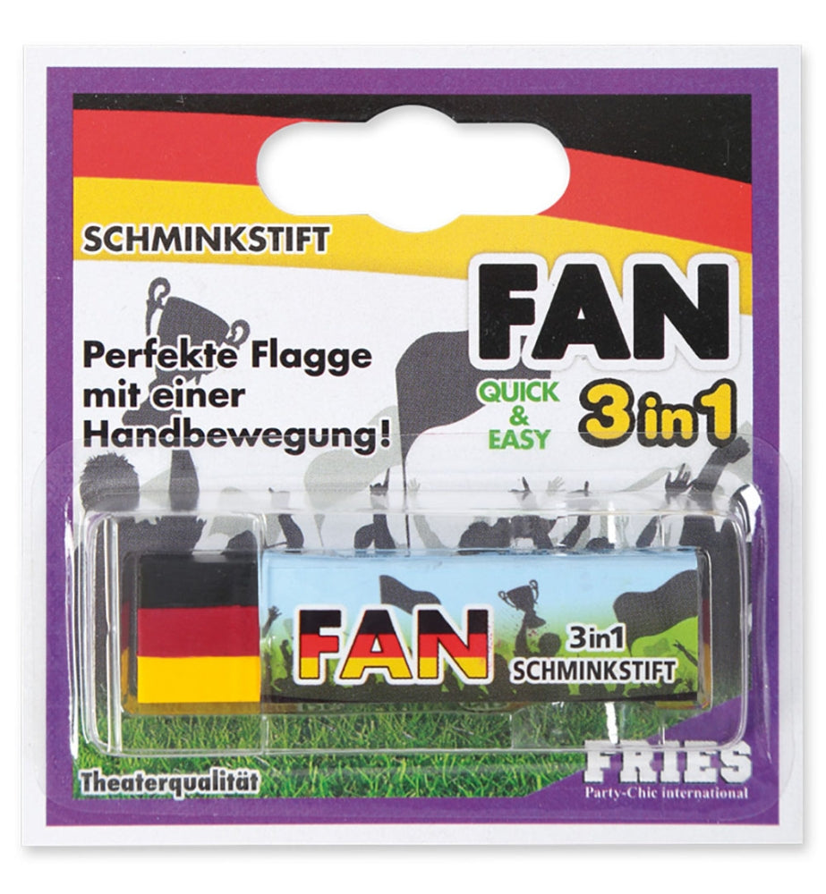 Deutschland Schminkstift in Schwarz Rot Gold für Fußballfans, EM, WM und Public Viewing – Fan Make-up für Gesicht und Körper