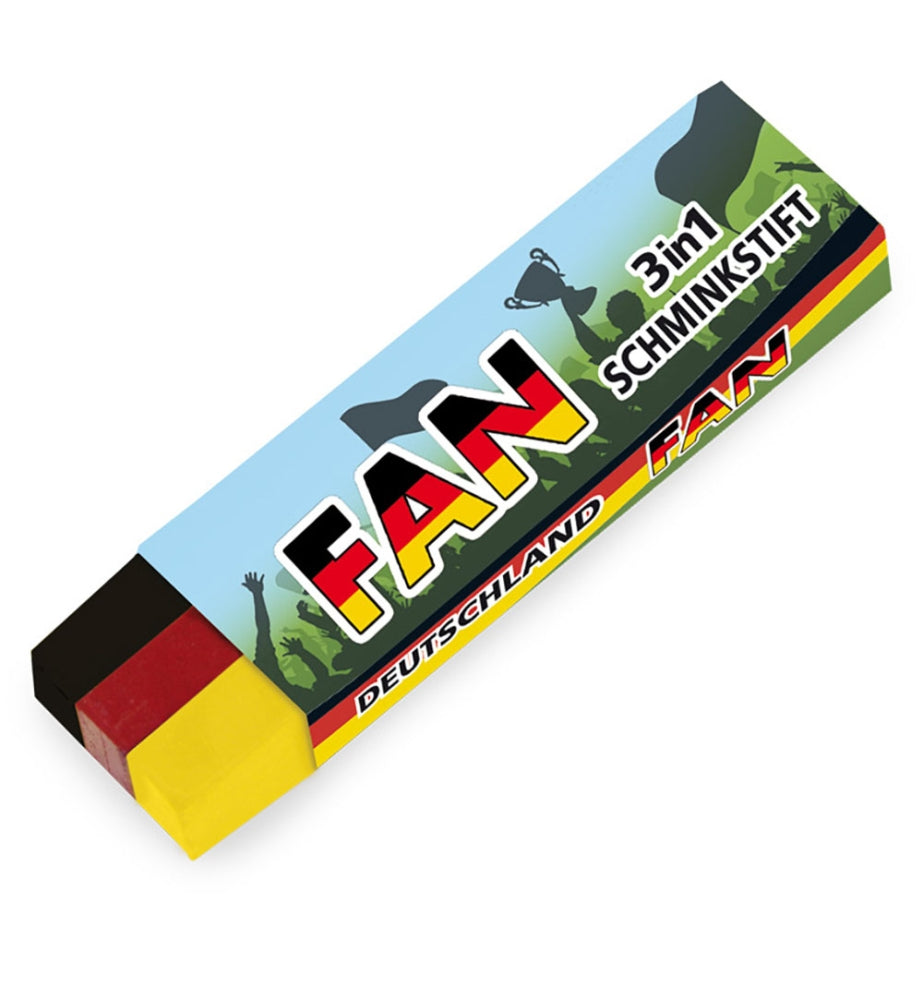 Fan Schminkfarben Deutschland 3er Schminkstift Schwarz-Rot-Gold – Perfektes Fußball Accessoire für Stadion, Party und Public Viewing