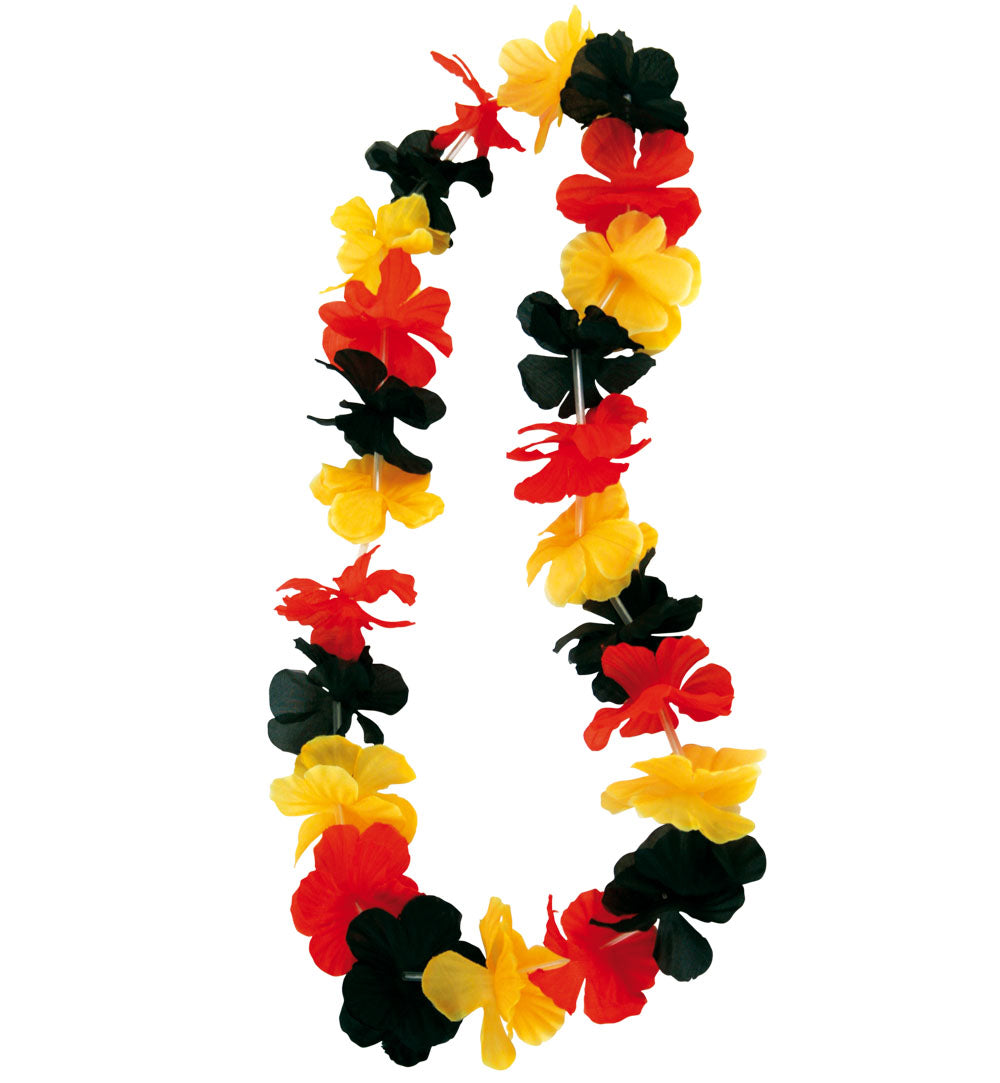 Deutschland Lei Hawaii Kette Schwarz-Rot-Gold – Detailansicht Blüten