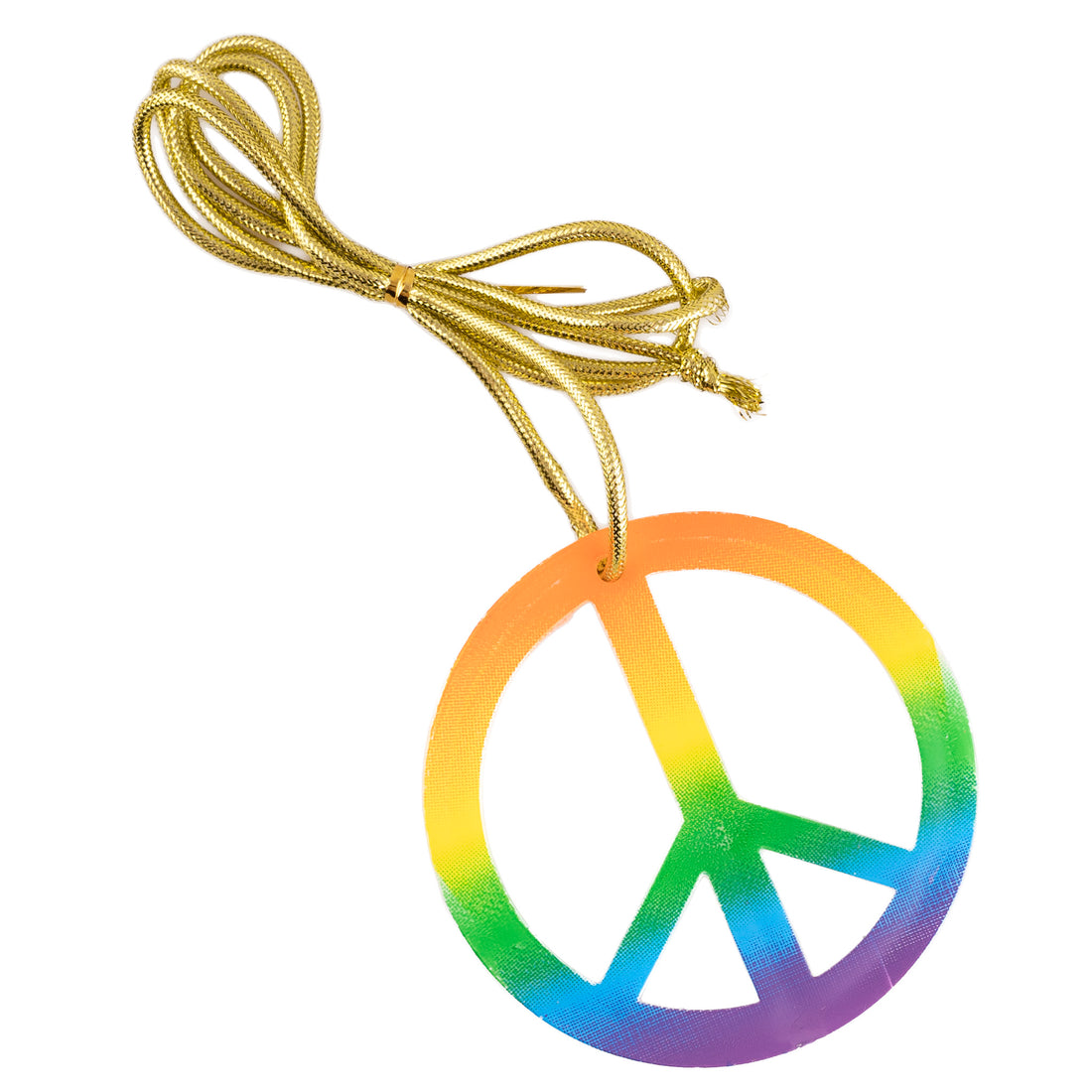 Peace Halskette goldfarben Hippie Schmuck