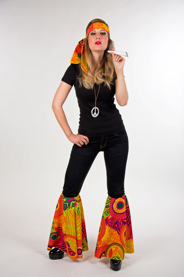 Hippie Set Stirnband und Stulpen im 60er 70er Jahre Flower Power Stil