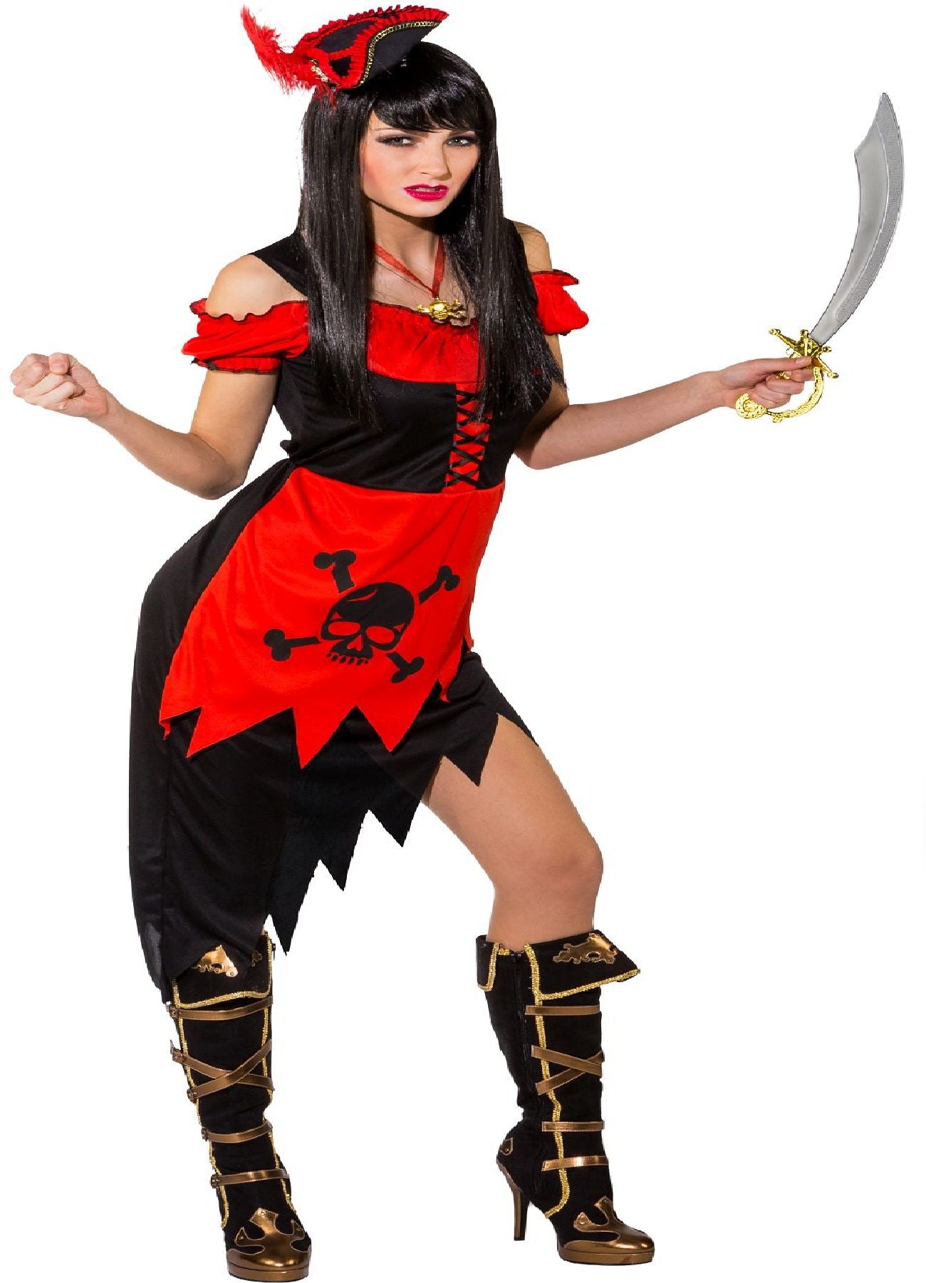 Piratin Kostüm Damen – Piratenkleid für Karneval und Mottoparty