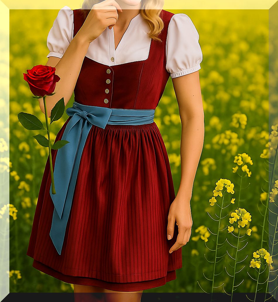 Detailaufnahme Stoff und Muster des Dirndl Magda