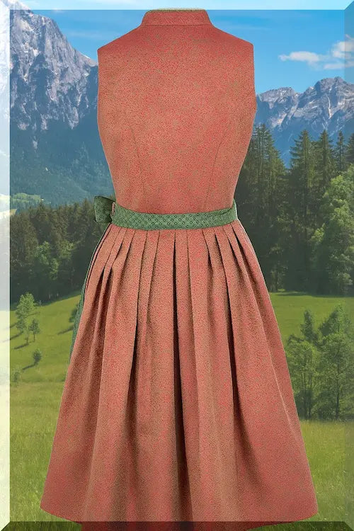 Rückansicht Dirndl Selena – rosa Midi-Dirndl mit Spitze
