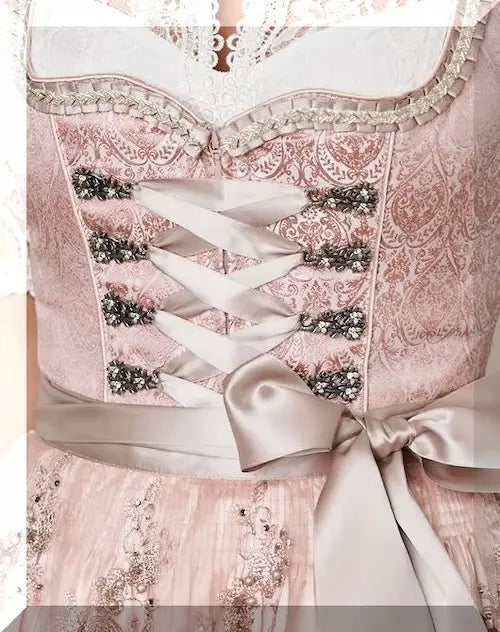 rosa Midi-Dirndl für Festlichkeiten hochwertige Verarbeitung