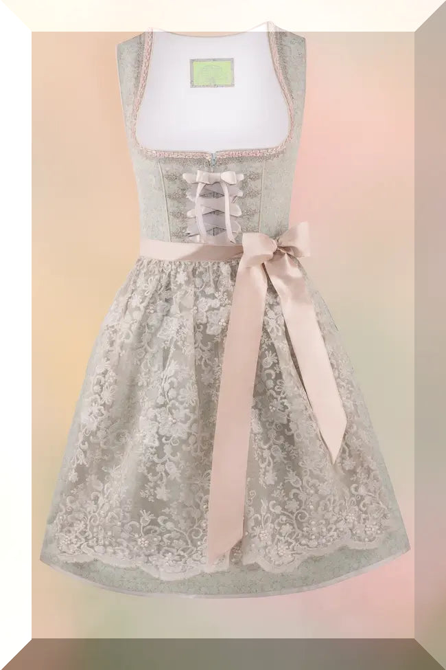 Stockerpoint Dirndl Shila in Mint – Größe 40 – Midi 60 cm – Vorderansicht