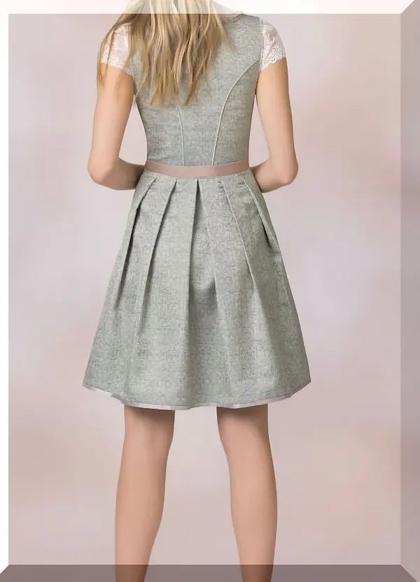 Rückansicht Dirndl Shila – mint Midi-Dirndl