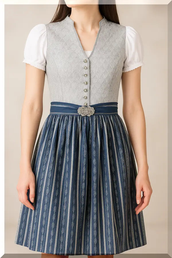 Detailaufnahme Stoff und Design des Dirndl Leonie von Stockerpoint