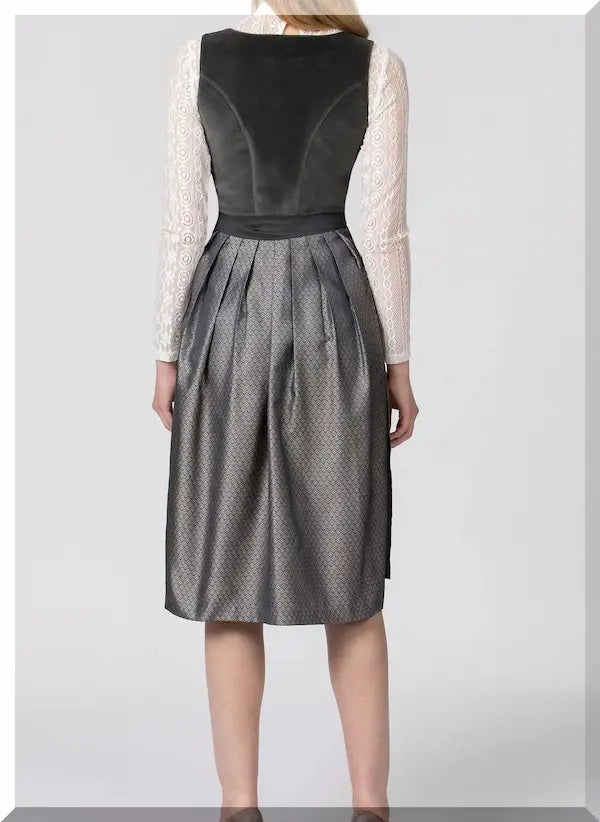 Rückansicht Dirndl Gloria – Midi-Trachtenkleid für Damen