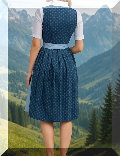 Rückansicht Dirndl Fanny – dunkelblaues Trachtenkleid