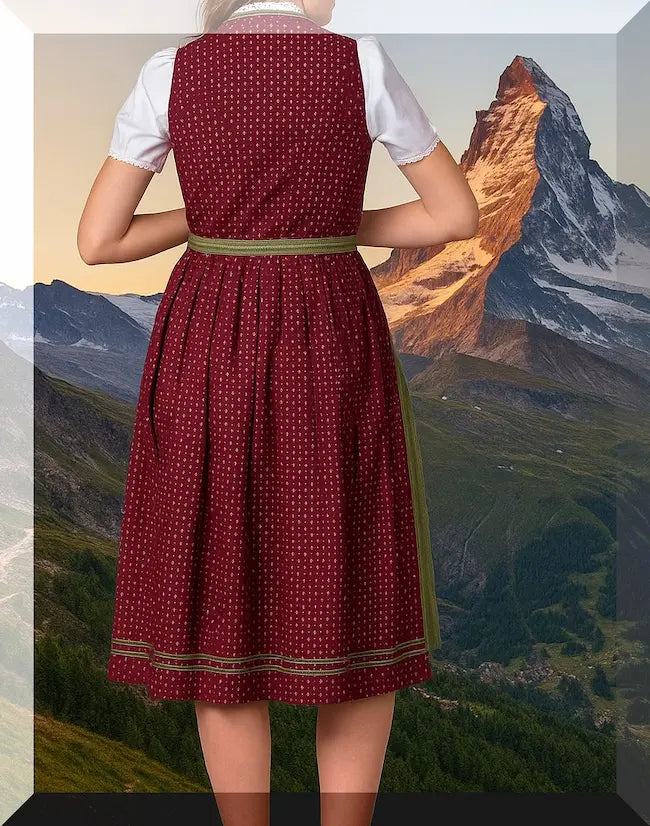 Trachten Dirndl Damen Bordeaux Oktoberfest Look Stockerpoint