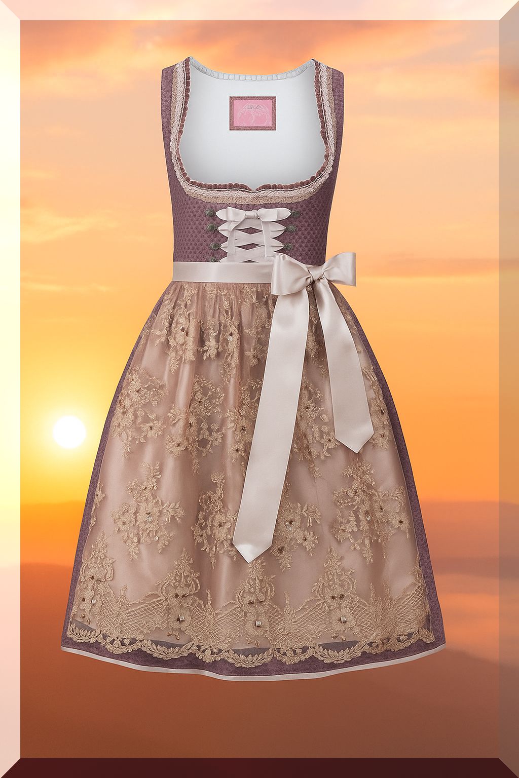 Stockerpoint Dirndl Antonia Rosenholz Berry Midi Damen