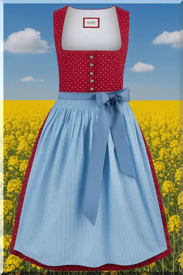 Stockerpoint Dirndl Julina in Bordeaux – Midi 70 cm – Trachtenkleid Vorderansicht