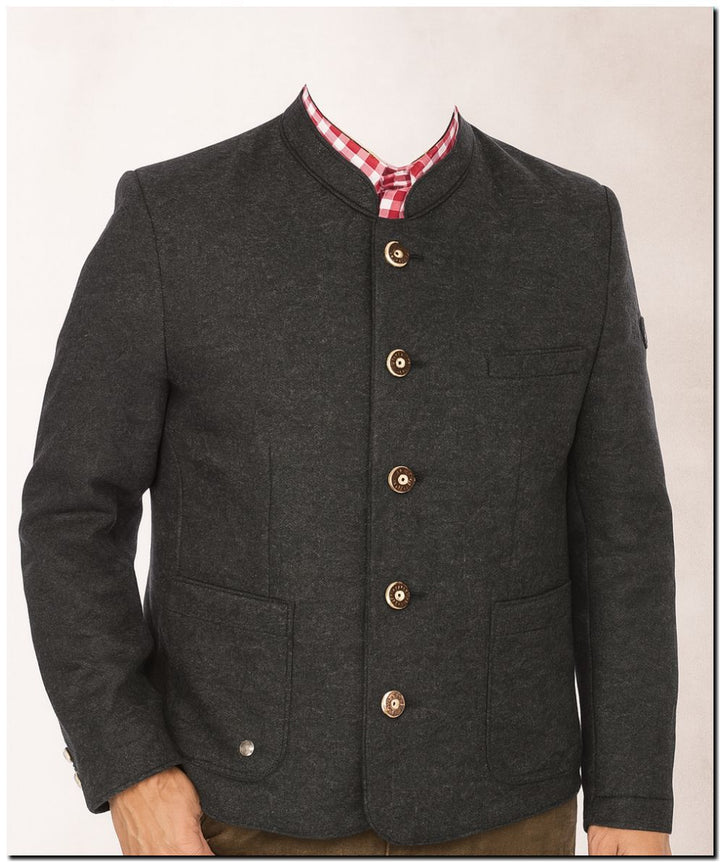 Trachtenjacke Wolfgang 2 Anthrazit Herren Stockerpoint Frontansicht