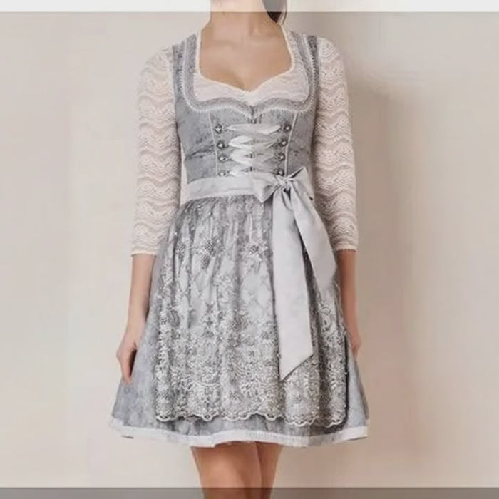 Krüger Madl Dirndl Joselin Grau/Silber Mini