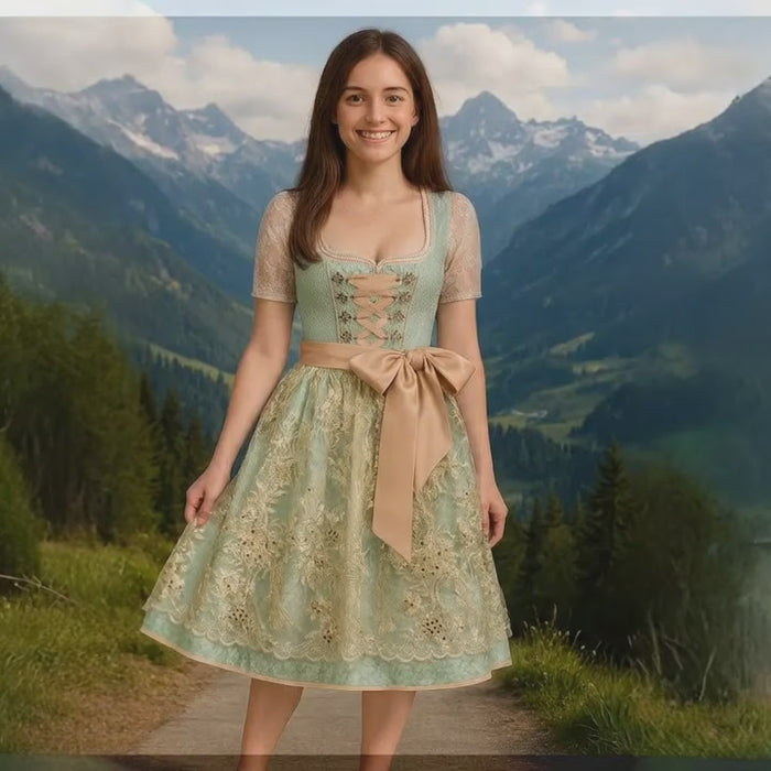 Dirndl Maite Krüger Madl Grün/Türkis Midi 