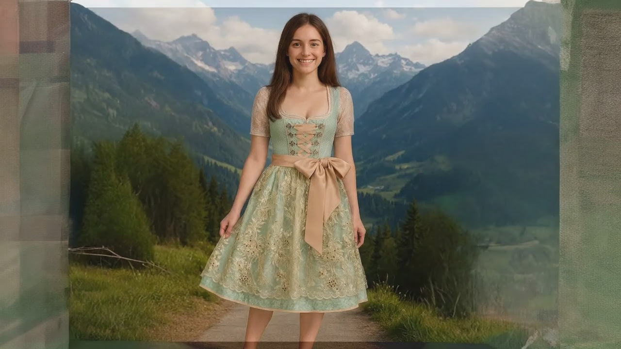 Dirndl Maite Krüger Madl Grün/Türkis Midi 