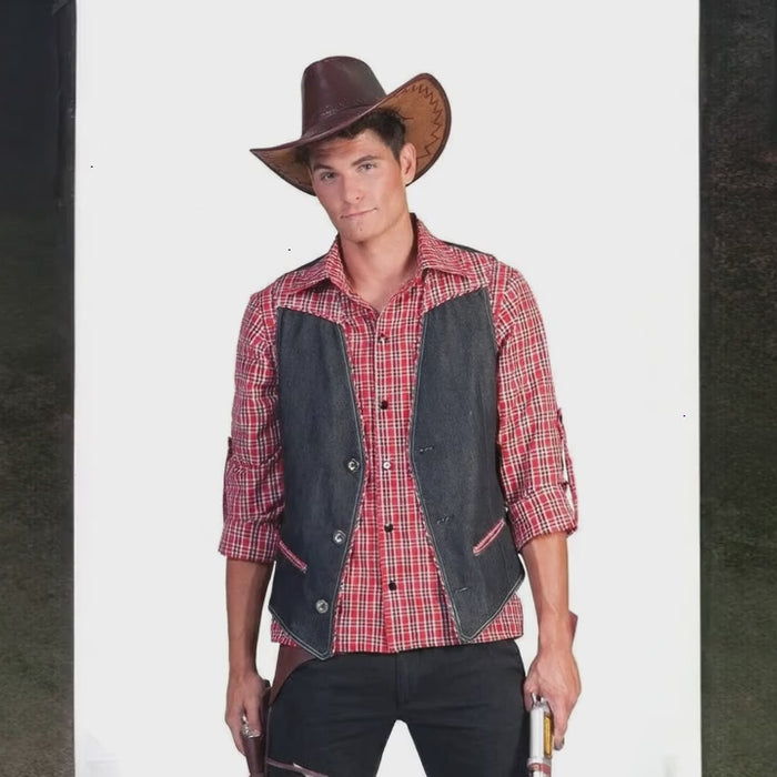 Cowboy Weste Herren – Ranger Western Look für Karneval & Mottoparty