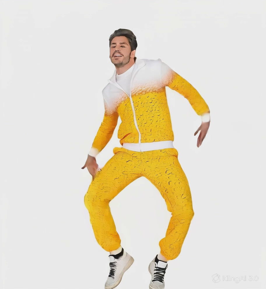 80er Jahre Trainingsanzug Bier Motiv Karneval Fasching Mottoparty für UNISEX