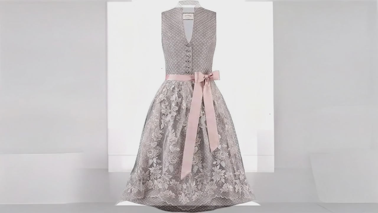 Stockerpoint Dirndl Madlenka Taupe Rosa Midi