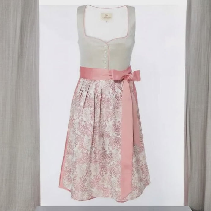 Dirndl Mila Alpentrachten Grau/Rosa Midi