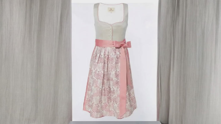 Dirndl Mila Alpentrachten Grau/Rosa Midi