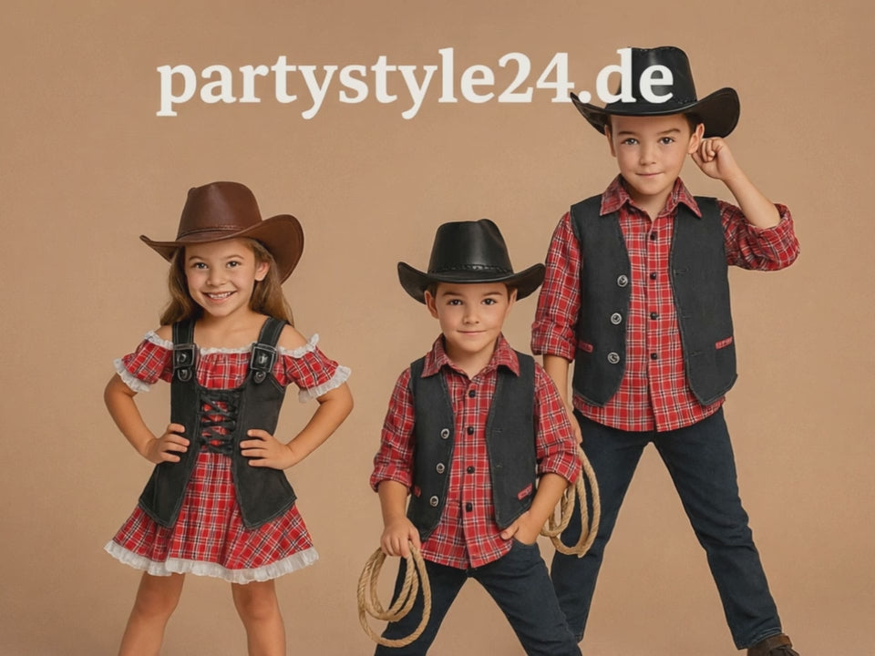 Kinderkostüm Cowgirl Ranger Mädchen – Kleid & Weste für Karneval & Fasching