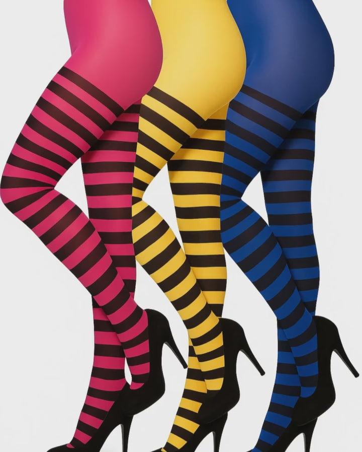 sexy Ringelstrumpfhose Blickdicht Damen Gardetanz & Karneval (60 DEN)