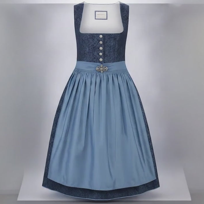 Stockerpoint Dirndl Leonora Blau Midi – Elegantes Trachtenkleid für Damen