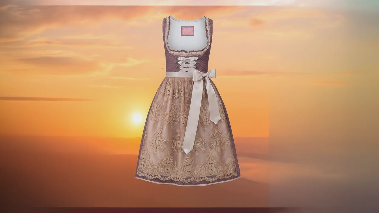 Stockerpoint Dirndl Antonia Rosenholz - Midi Dirndl