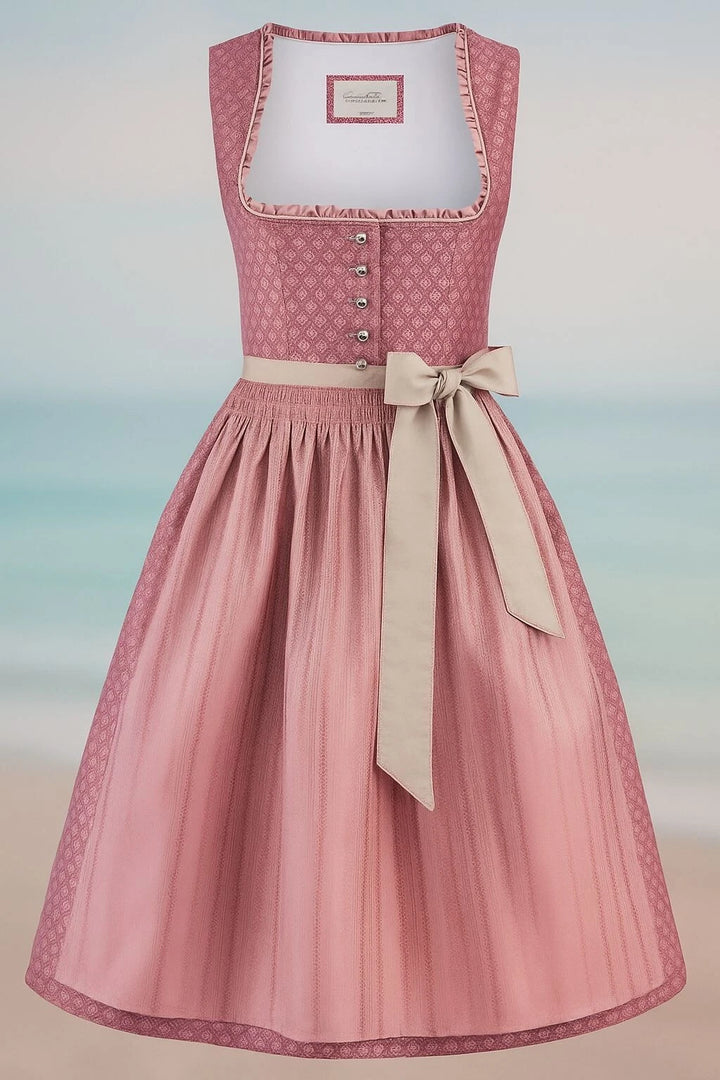 Stockerpoint Dirndl Tasmin Bordeaux Midi Jacquard Damen