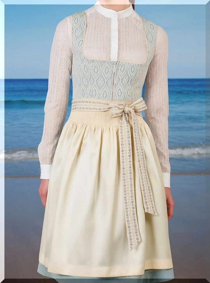 ALT Krueger Dirndl Araminta Blau Midi 60 cm Damen