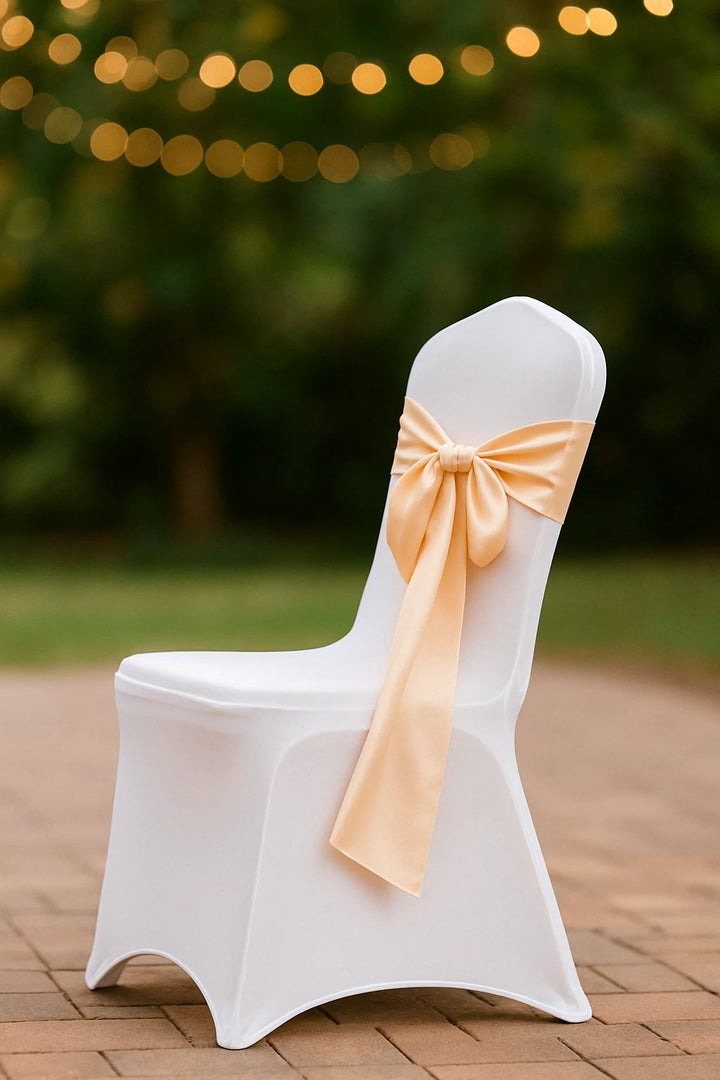 Stuhlhusse elastisch in einfarbigem Design – Vorderansicht