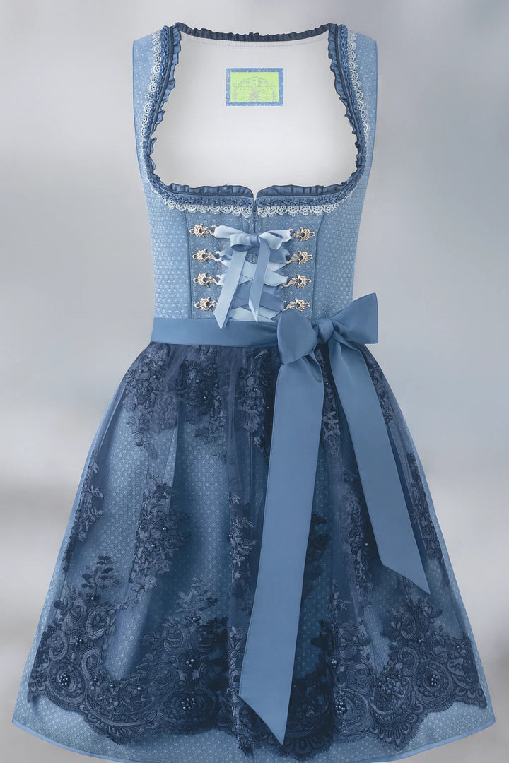 Stockerpoint Dirndl Beliva Midi in strahlendem Blau – Vorderansicht