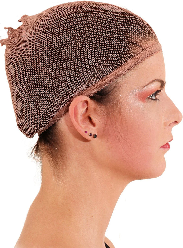 Braune Perückenkappe aus Haarnetz mit elastischem Gummibund