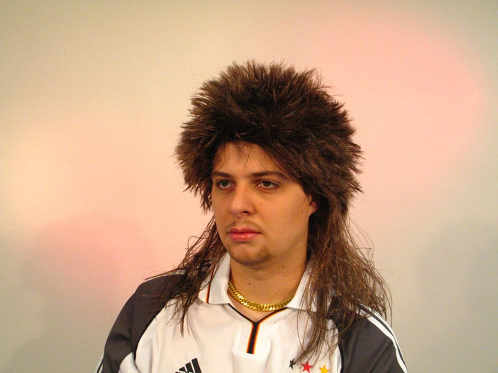 Lange Vokuhila Perücke Karneval Schlagerparty