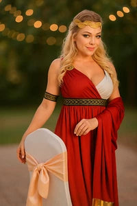 Damenkostüm Römische Göttin Römerkostüm in Weiß – Vorderansicht