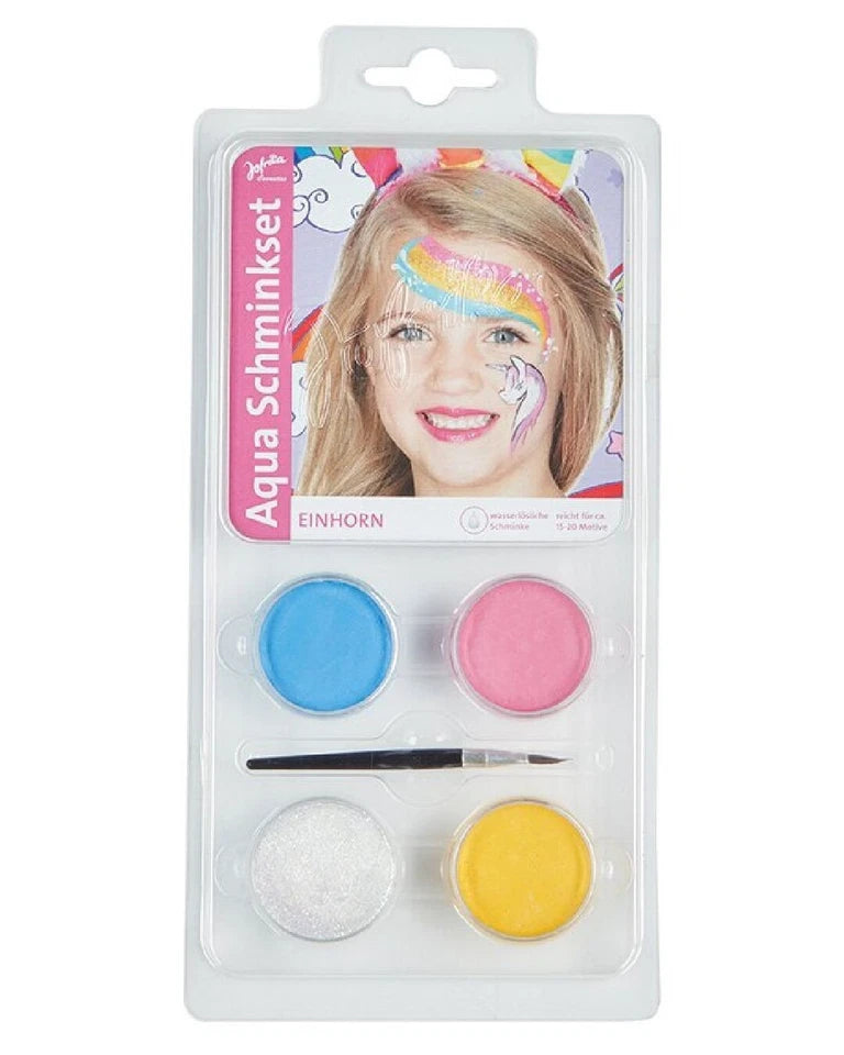 Kinderschminke Aqua Schminkset – Pirat, Einhorn, Schmetterling & Prinzessin