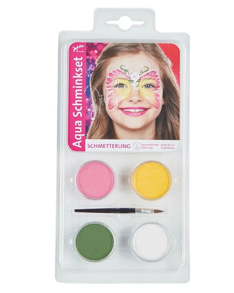 Kinderschminke Aqua Schminkset – Pirat, Einhorn, Schmetterling & Prinzessin