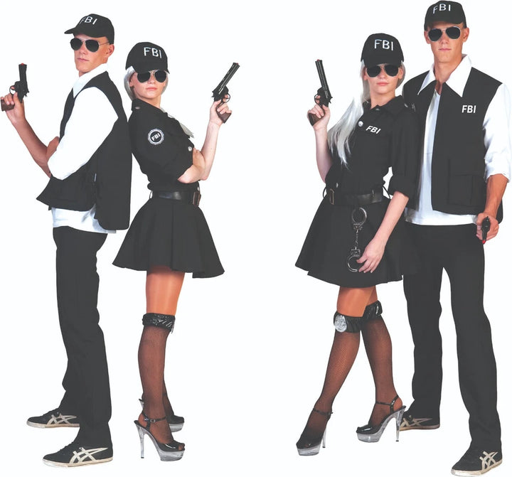 Damen FBI Kostüm – 3-teilig mit Kleid & Basecap Mottoparty