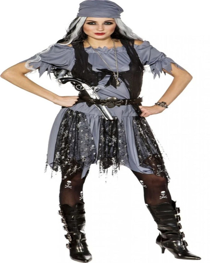 Piratin Vampir – Mottoparty Halloween Fasching Karneval Damenkostüm Halloween Bluse Rock Weste