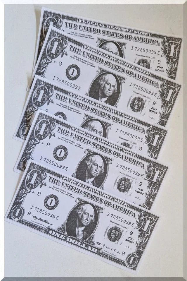 Spielgeld Dollar Scheine für Monopoly und Mottoparty