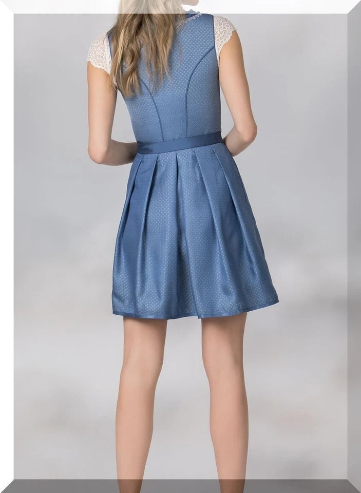 Rückansicht Stockerpoint Dirndl Beliva Blau Midi