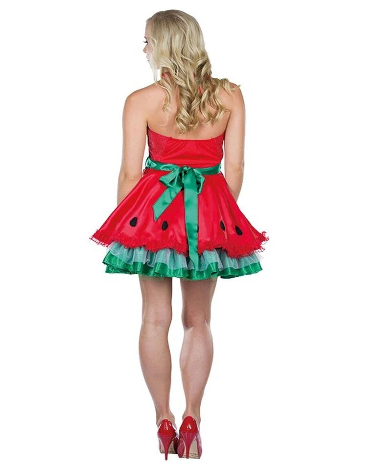 Damen Melonen Kostüm als Party Kleid – Rückenansicht