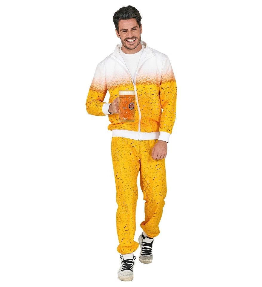 80er Jahre Trainingsanzug mit Bier Motiv – Unisex Kostüm