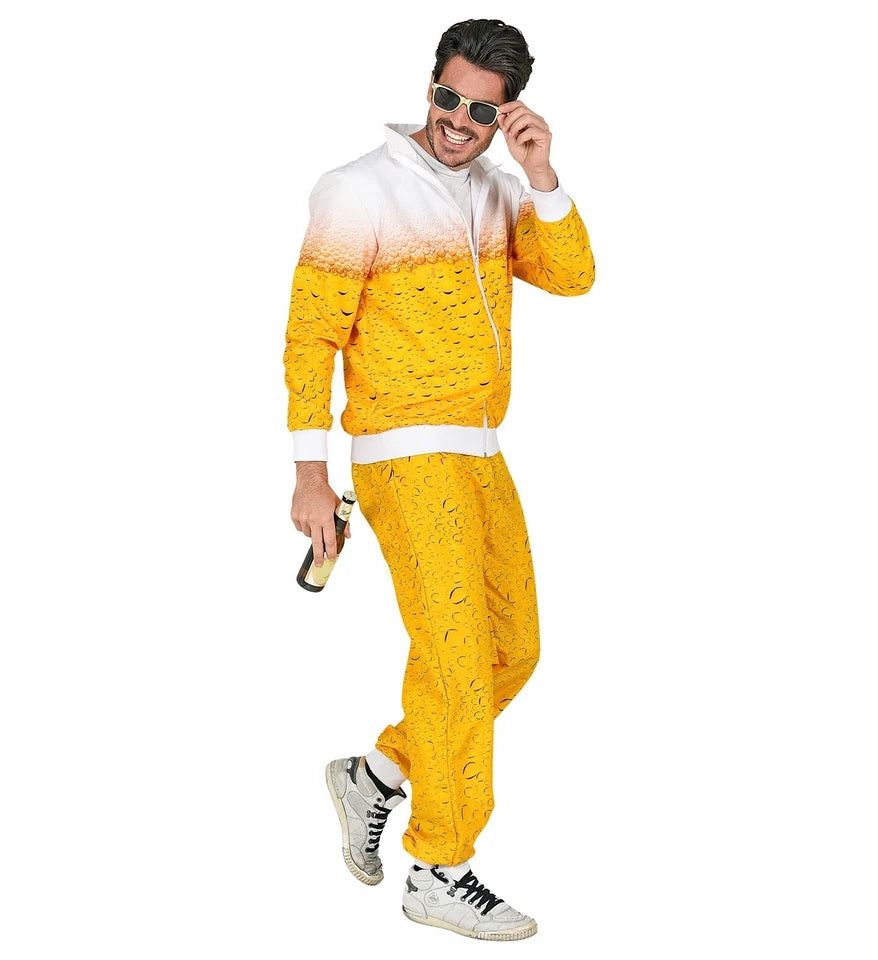 Unisex Retro Trainingsanzug im 80er Stil mit Bier Design