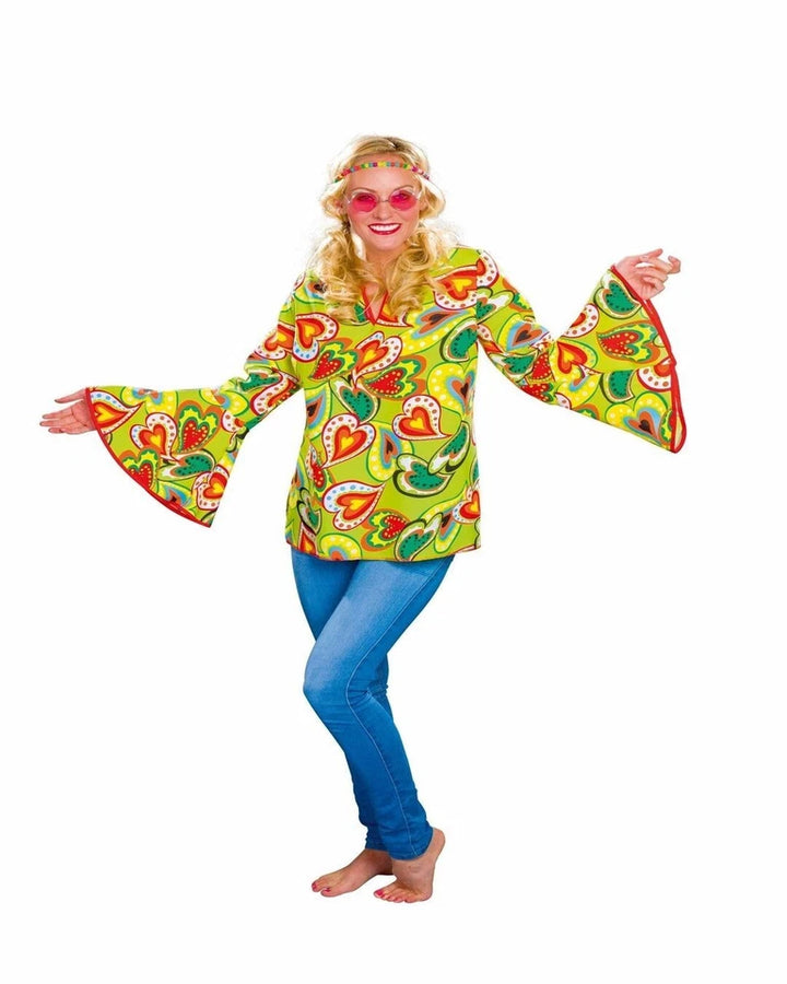 Hippie Bluse Disco Queen Karneval Damen